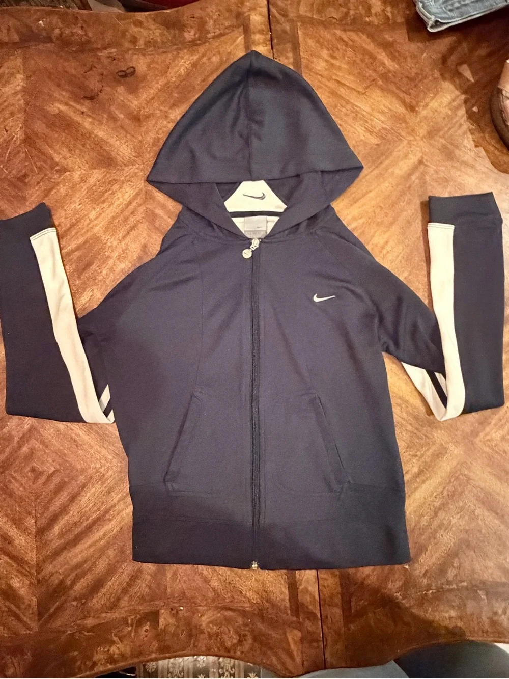 Vintage Nike Full Zip Hoodie Dark Navy Blue Y2K